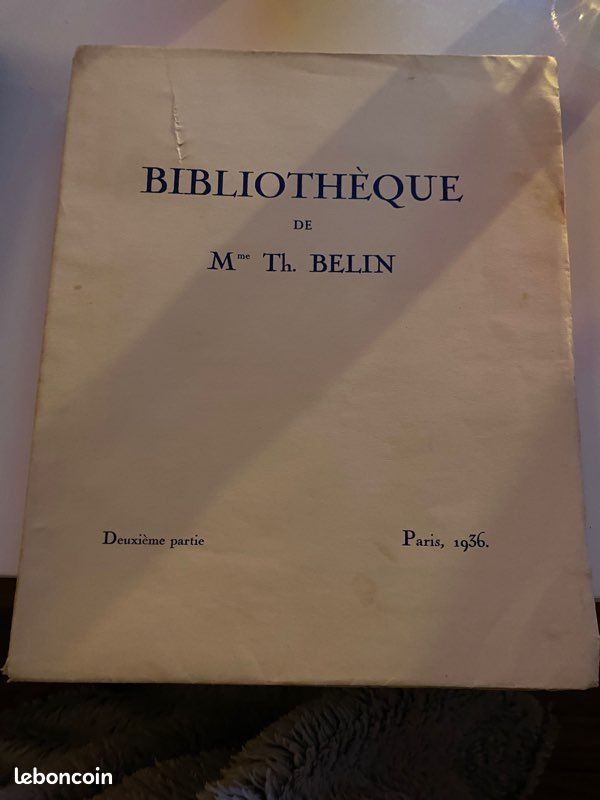 Livre BIBLIOTHÈQUE DE M™ Th. BELIN (image 1)