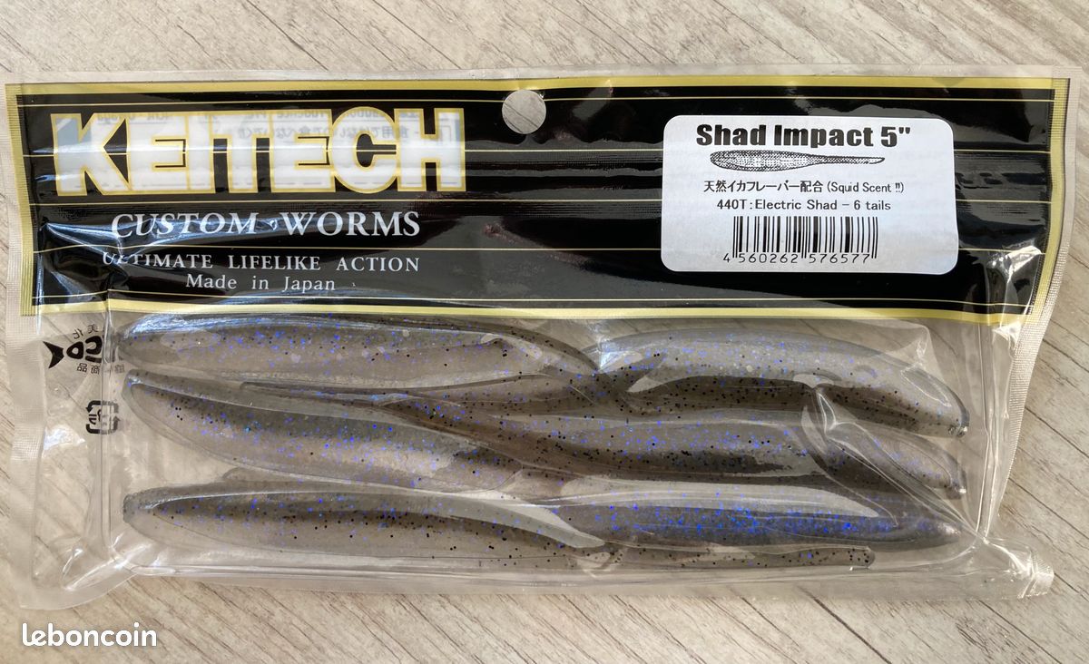Leurre Souple Finess Keitech Shad Impact 5" 12,6cm (x6) - Pêche Lancer