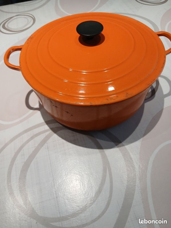 Le Creuset #28 cast iron pâté terrine Bake enameled Orange VTG France
