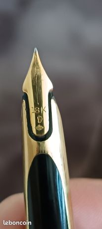Stylo Plume Waterman Jiffie Vintage Blanc/vert, Plume Acier, Occasion Parfait état