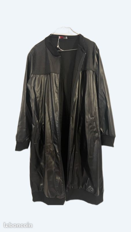 Veste longue simili cuir (image 1)