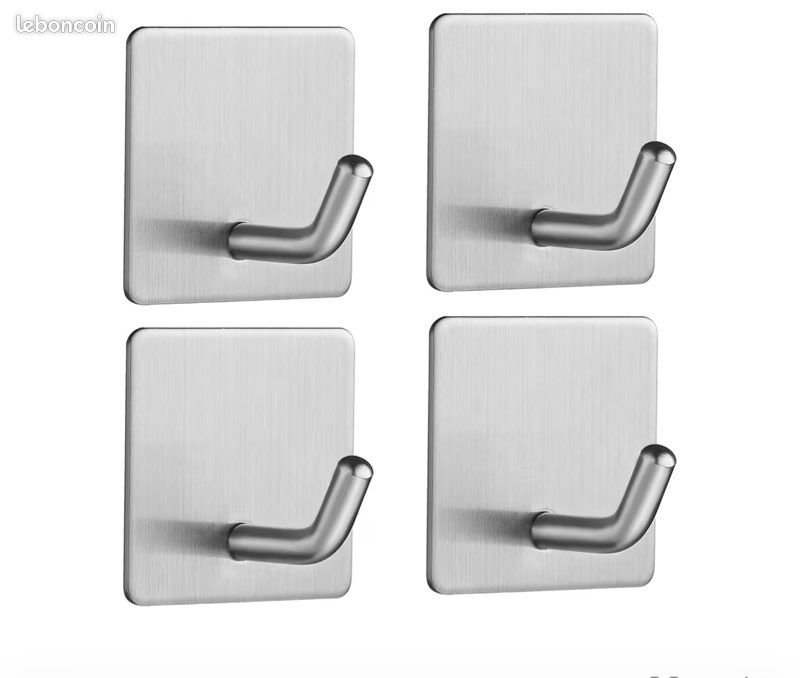 Crochets Autocollants En Acier Inoxydable, Paquet De 6 Black | Leroy Merlin