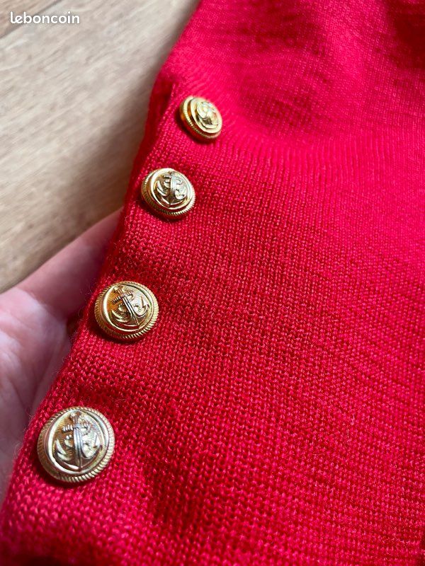 Cardigan Vintage Rouge - Pull Noël Nouvel An Taille L | Cardigan Rouge Vif Neuf Sans Étiquettes