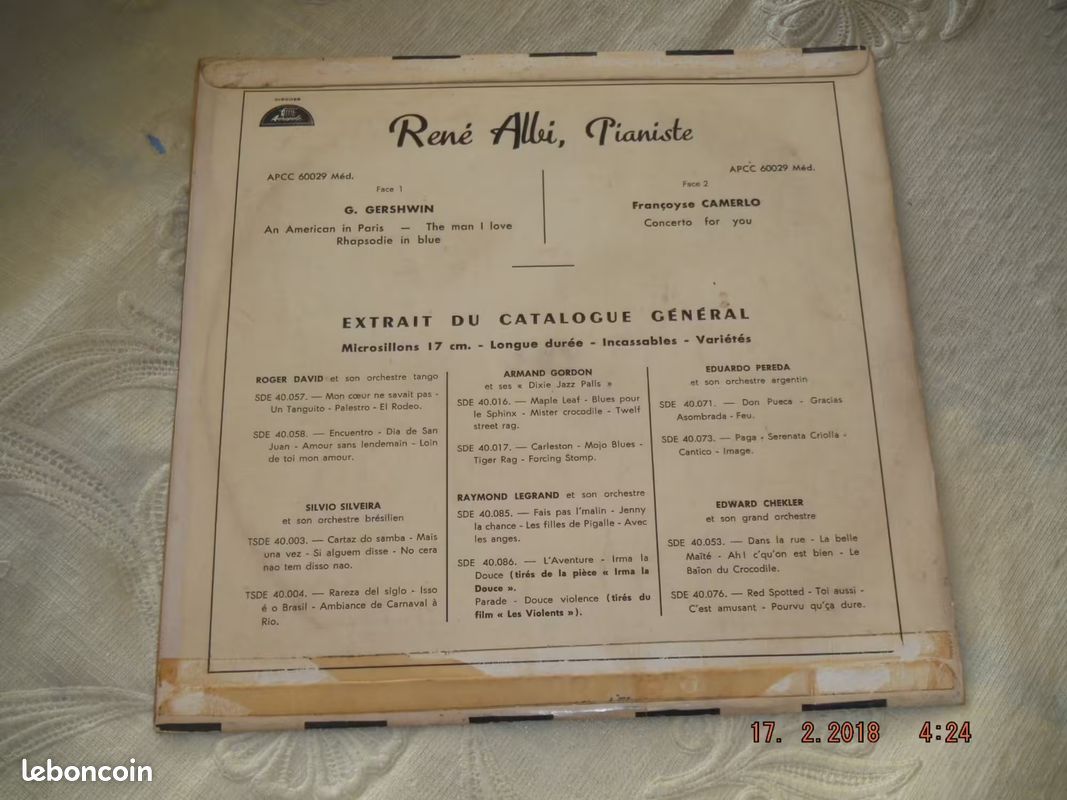 GERSHWIN René Albi pianiste - VInyle 33T (image 2)