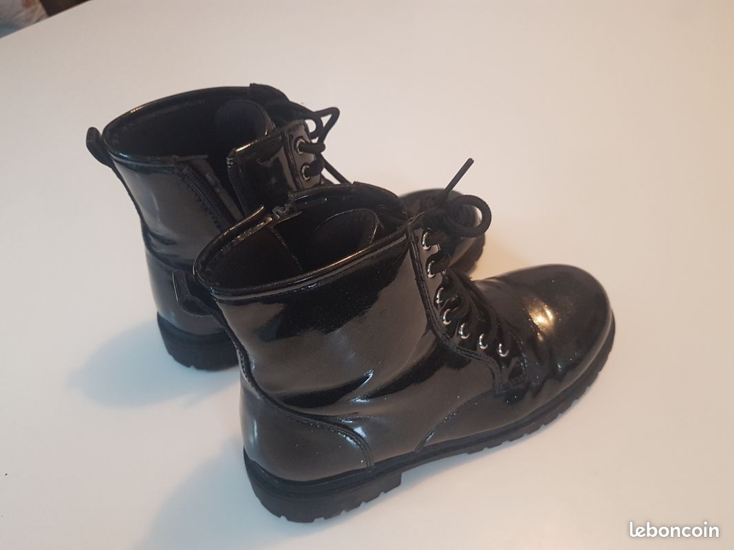 Femme Cuir Noir Eram Bottines Filles Boots à Lacet TEXTO Noir Cuir