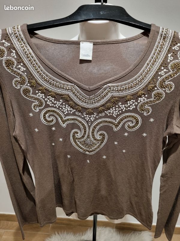 Blouse femme en fluide Camïeu-taille 40 (image 3)