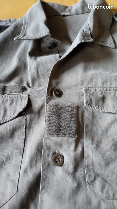 Chemisette (chemise Manches Courtes) Homme Army - Taille S (T36) - Coton Kaki à Carreaux - Occasion Très Bon état