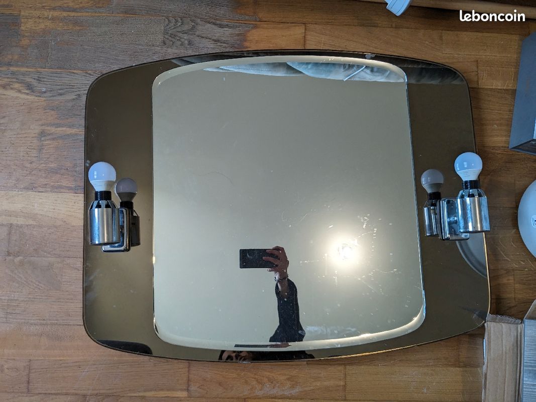 Miroir fumé vintage années 70 (image 1)