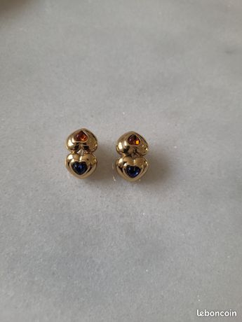 Boucle D'oreille Vintage Homme 1970 – Plaqué Or, Multicouleur, Unique à Collectionner