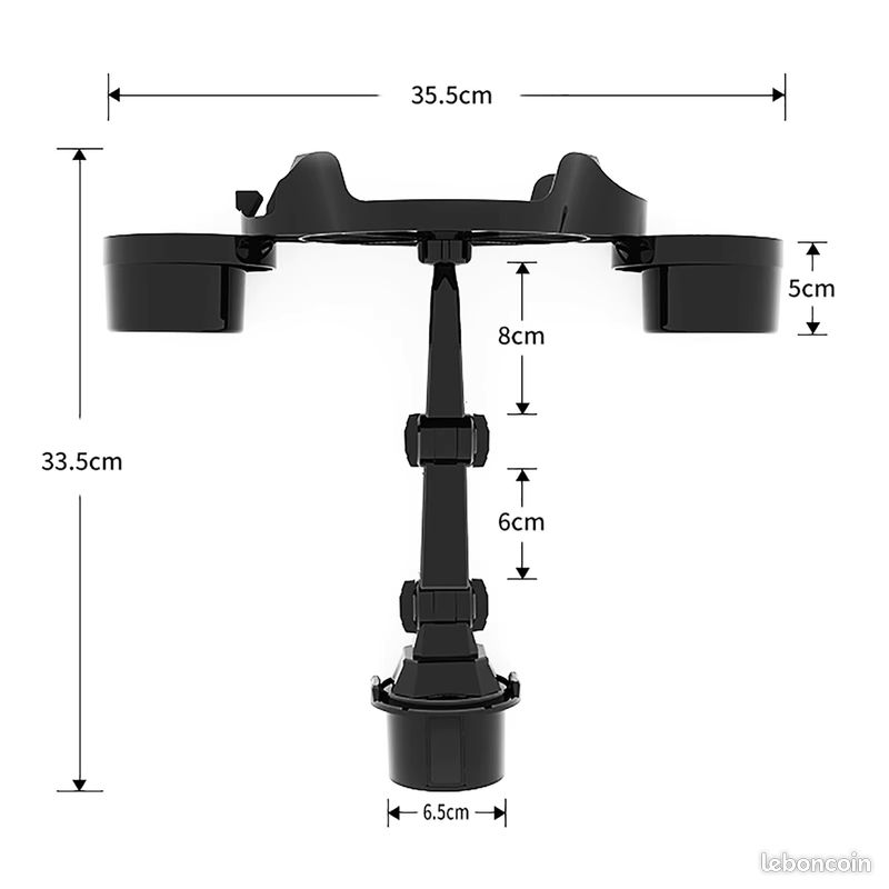 Porte-gobelet universel pour voiture, plateau réglable, support de téléphone portable, bras pivotant à 360 °, Table alimentaire NEUF (image 4)