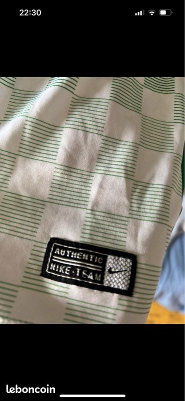 Maillot Nike Dri-Fit vert à carreaux – Taille L(enfant ) (image 4)