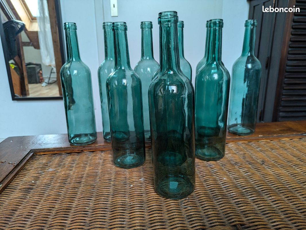 10 Bouteilles vases bleues transparentes (image 2)