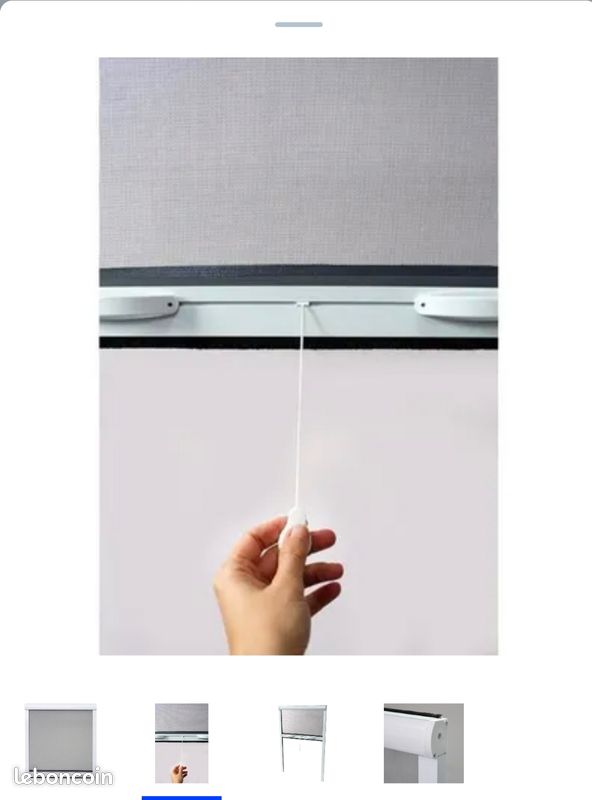 Moustiquaire fenêtre enroulable recoupable en aluminium blanc - PREMIUM