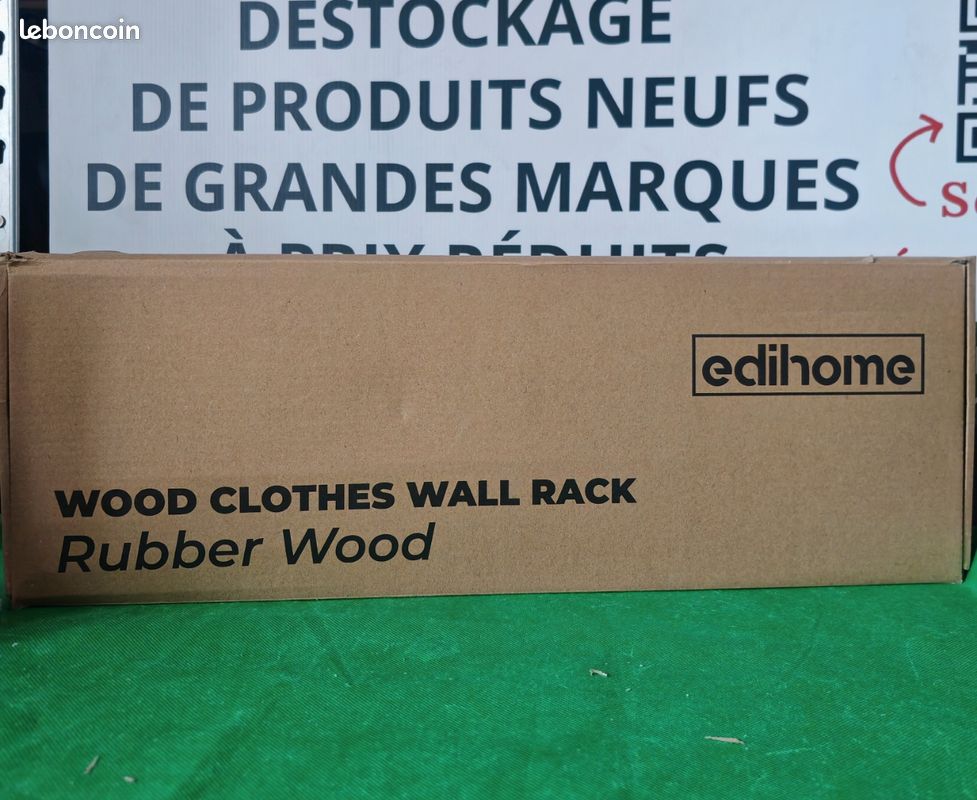 Déstockage - Porte manteau en bois clair naturel Edihome - neuf (image 3)