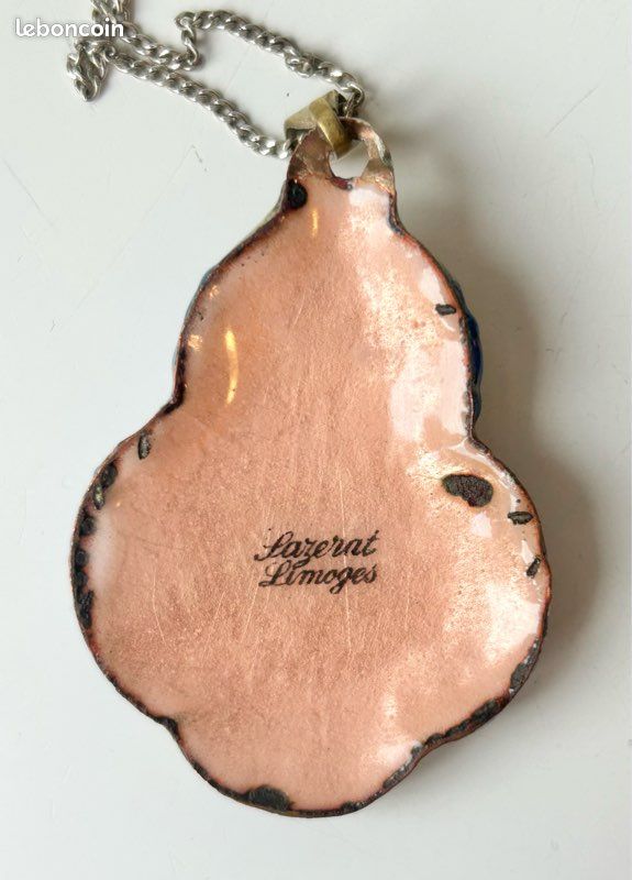 Collier Pendentif Limoges Vintage Collector - Bijou Ancien Et élégant