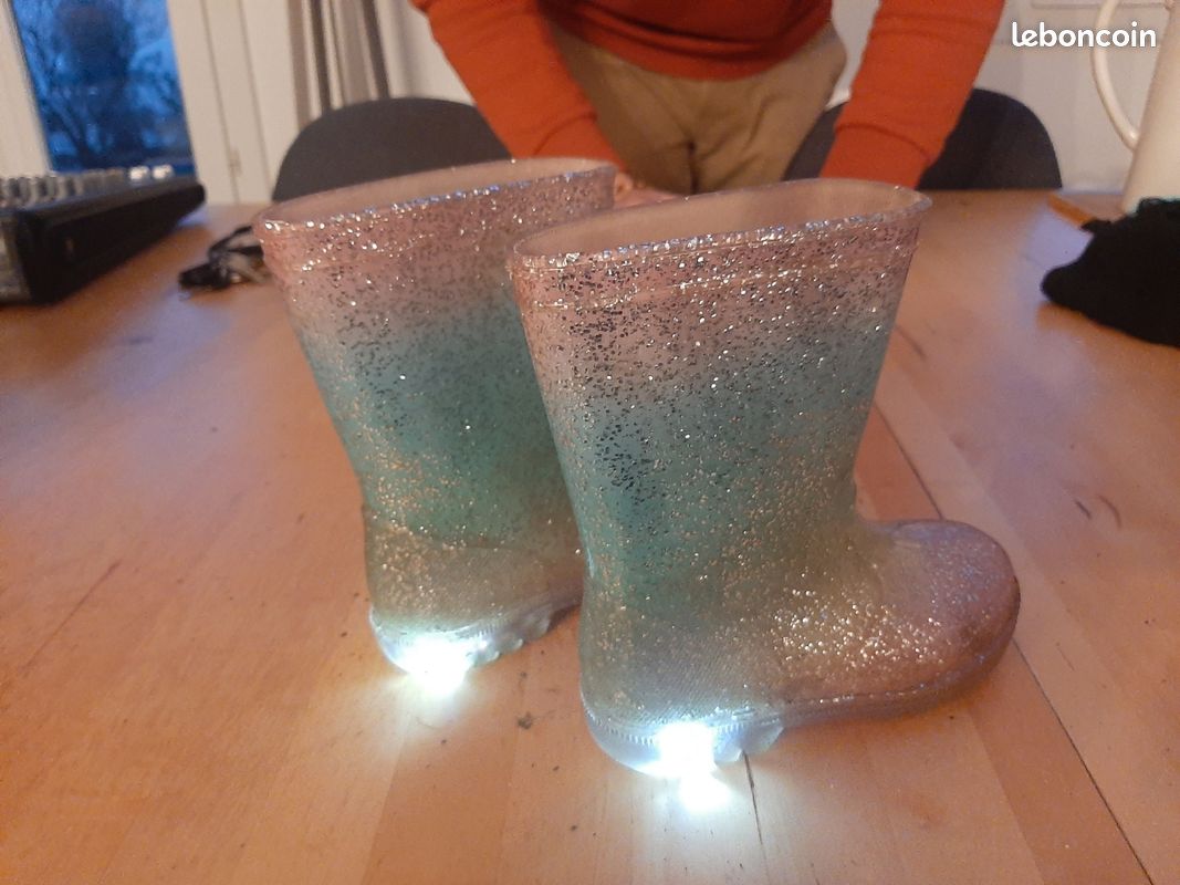 Paillettes Bottes De Pluie Rose Femme Gemo Botte Pluie Paillette