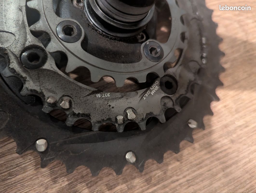 Pédalier SRAM Truvativ X9 BB30 175mm - Double Plateau 36T/22T - Pour VTT Noir Et Rouge