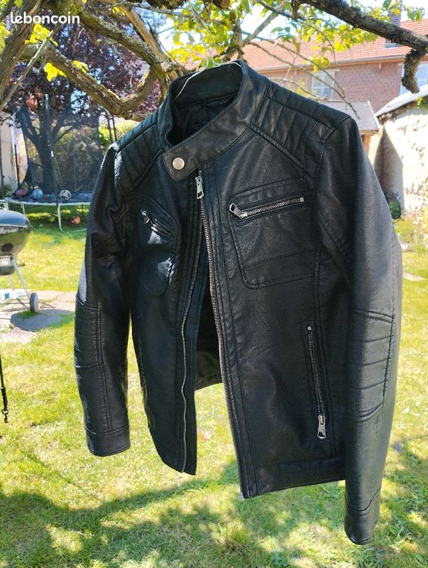 Veste en cuir et veste de jogging (image 3)