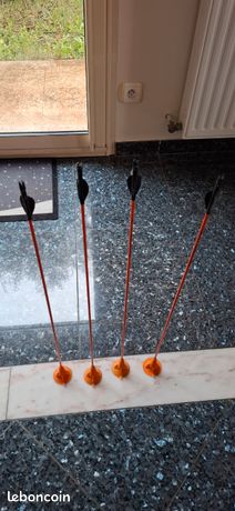 100 Plumes De Flèche 4" Gauche Parabolique - Fluorescent Orange - Tir à L'arc