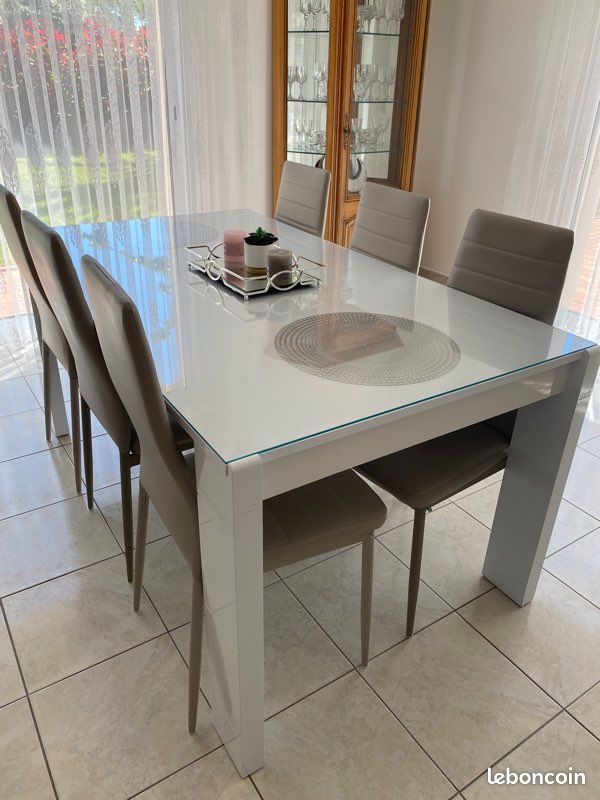 Table à manger blanc (image 2)