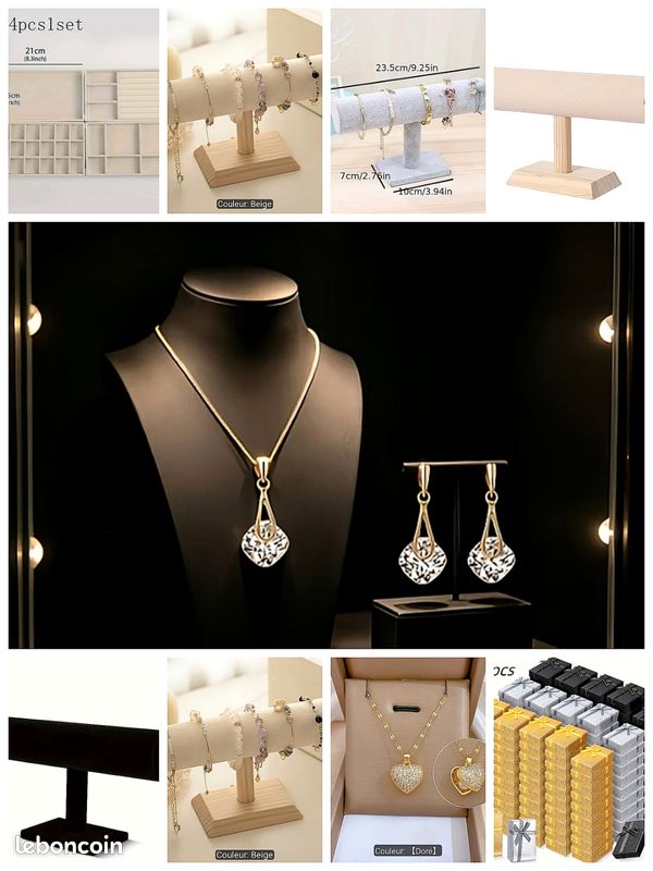 Bijoux fantaisies en gros lot (négociable pour prix) + présentoirs (image 1)