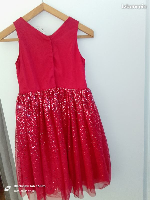 Tulle Hm Robe Rouge Robe Rouge En Tulle à Paillettes Fille Taille