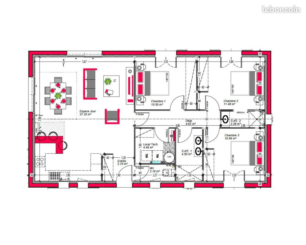 Villa 4 pièces 90 m² - Boucau 64340 (image principale 3)