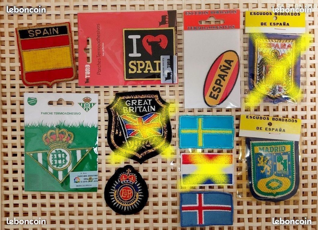 Ecusson blason SUEDE ISLANDE Anglais Royal Engineers Génie British SPAIN ESPAGNE ESPANA MADRID BETIS (image 1)