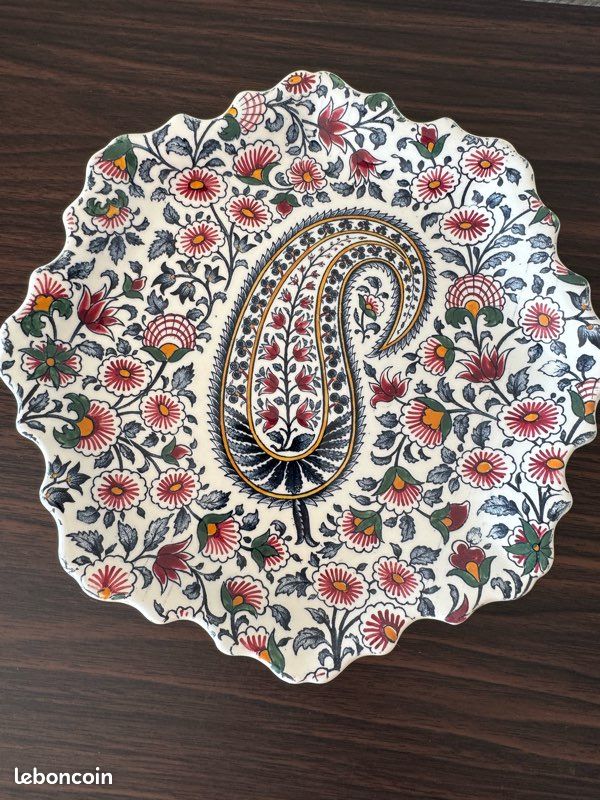 Assiette décorative, petit plat Gien cachemire (image 1)