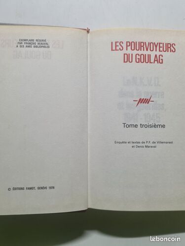 [Livre] Les pourvoyeurs du goulag - Etat correct (image 2)
