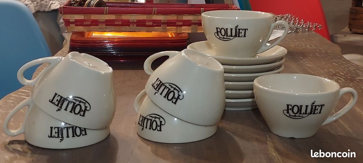 6 tasses avec soucoupes fiollet (image 2)