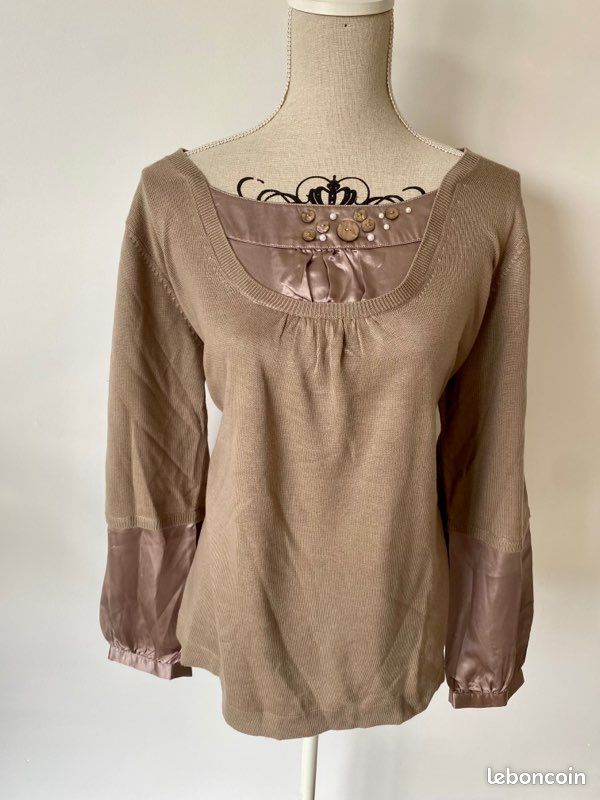 Très beau pull léger bi matiere t.50/52 femme (image 1)
