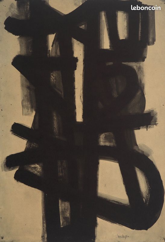 Pierre SOULAGES : Peinture II 1947, Héliogravure signée #CERTIFICAT (image 3)