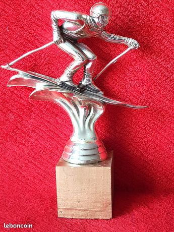 Trophée Récompense SKI ALPIN, PISTE / DESCENTE - H. 16 cm - neuf