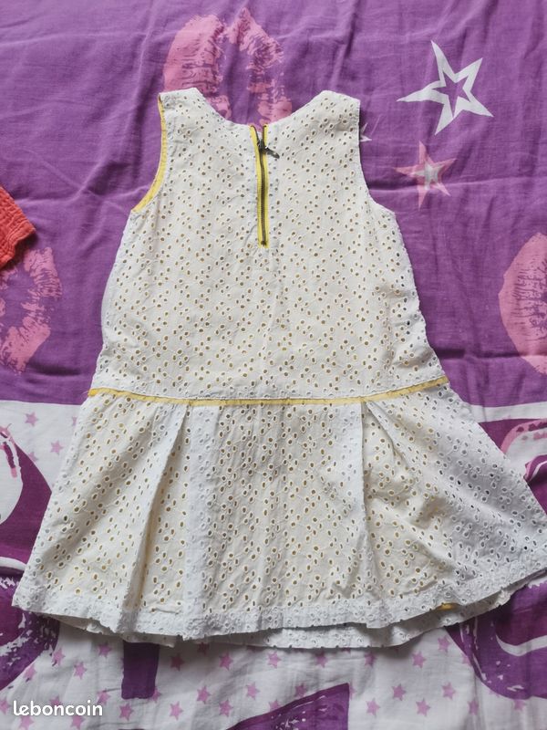 Robe blanche et jaune fille 6 ans (image 2)