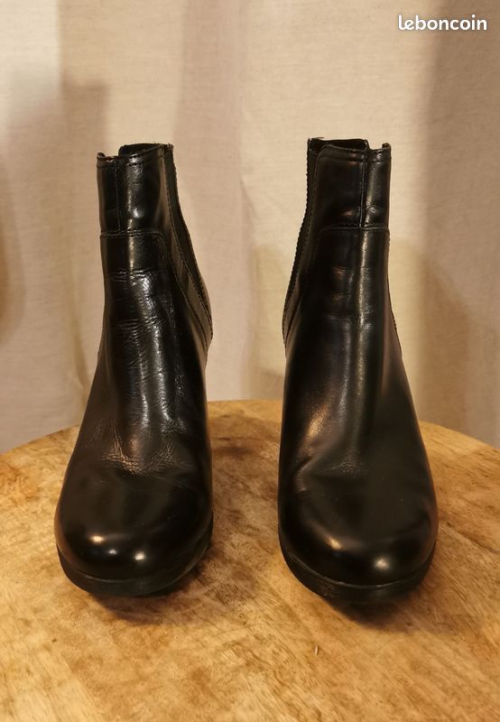 Bottines Noires Esprit En Simili Cuir - Taille 38, Occasion Très Bon état