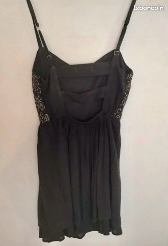 Robe d'été noir/brillant, petite taille XS :Hollister (image 2)
