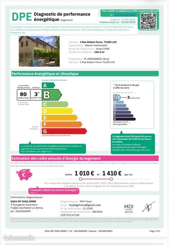 Maison 6 pièces 130 m² · à Lux · 130 m² · 194 100 €