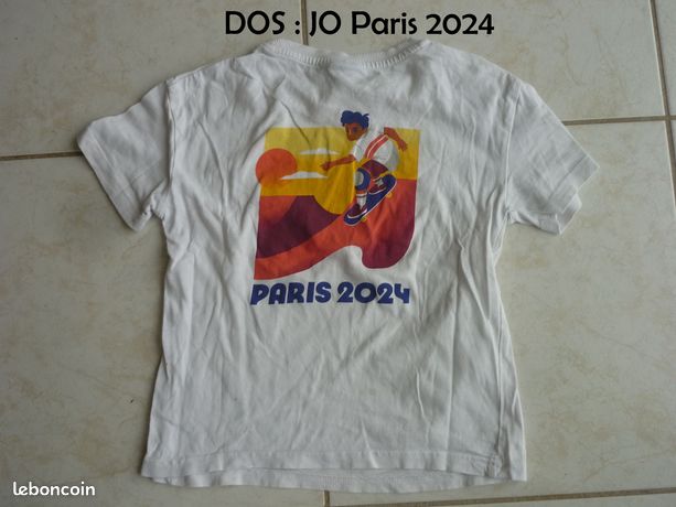T-shirt bicolore 'Jeux Olympiques de Paris 2024' - Noir - Kiabi - 14.00
