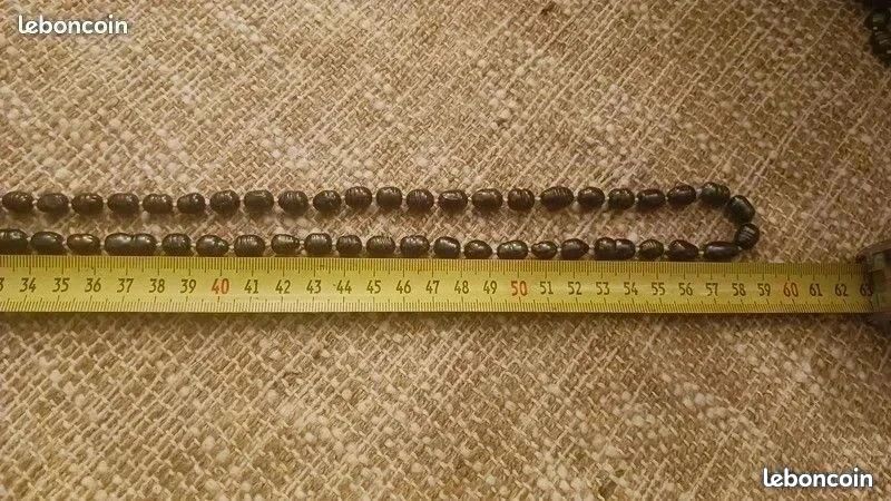 Collier perles d'eau douce noir (image 5)