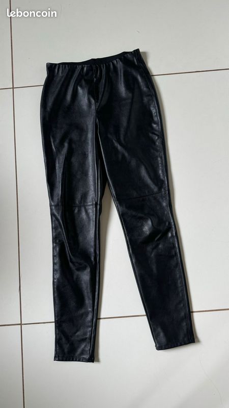 Leather Leggings Pantalon Simili Cuir Beige Zara Pantalon Simili