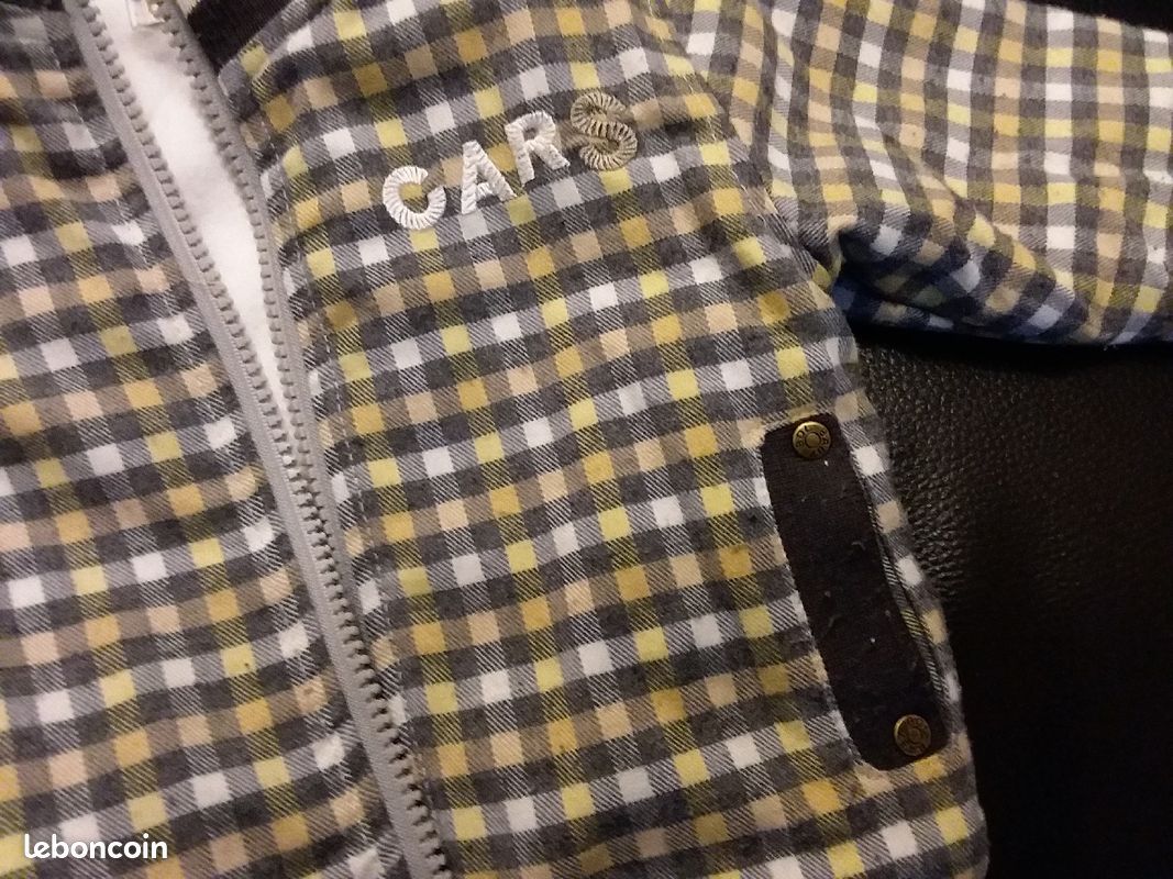 Veste bomber blouson printemps 6 Mois noir blanc jaune (image 4)