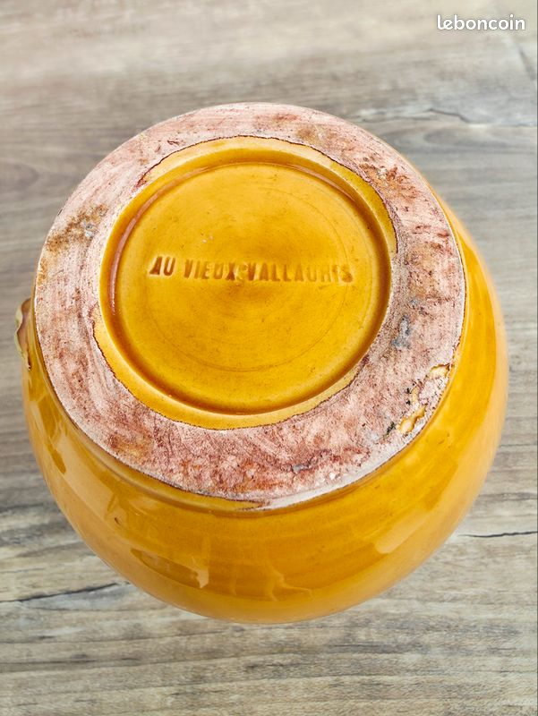 Grand Pot / Vase à Olives Céramique – Au Vieux Vallauris – Vintage 16 cm (image 6)