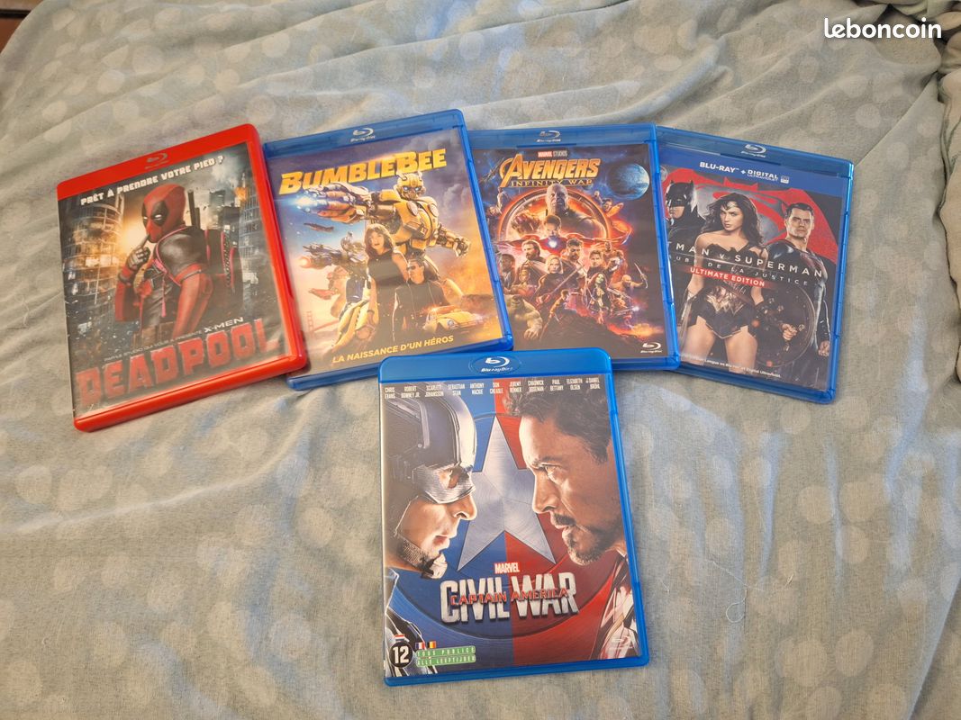 Blu-ray Super-héros — Deadpool, Bumblebee, Avengers IW, Batman v Superman (Ultimate), Captain America Civil War (image 1)