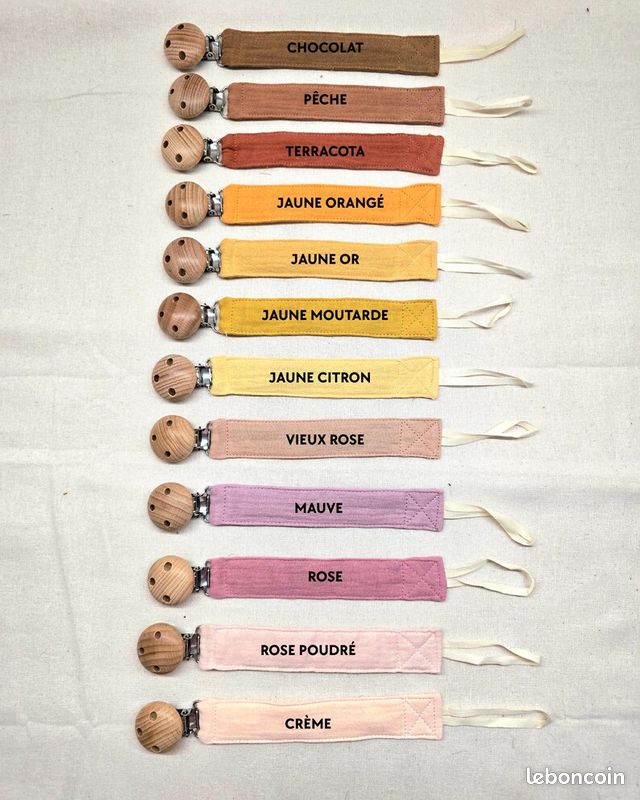 Attache-Tétine Bohème Personnalisée Broderie Nom - Clip Bébé Bambou Éco, Cadeau Naissance Idéal (Gris)