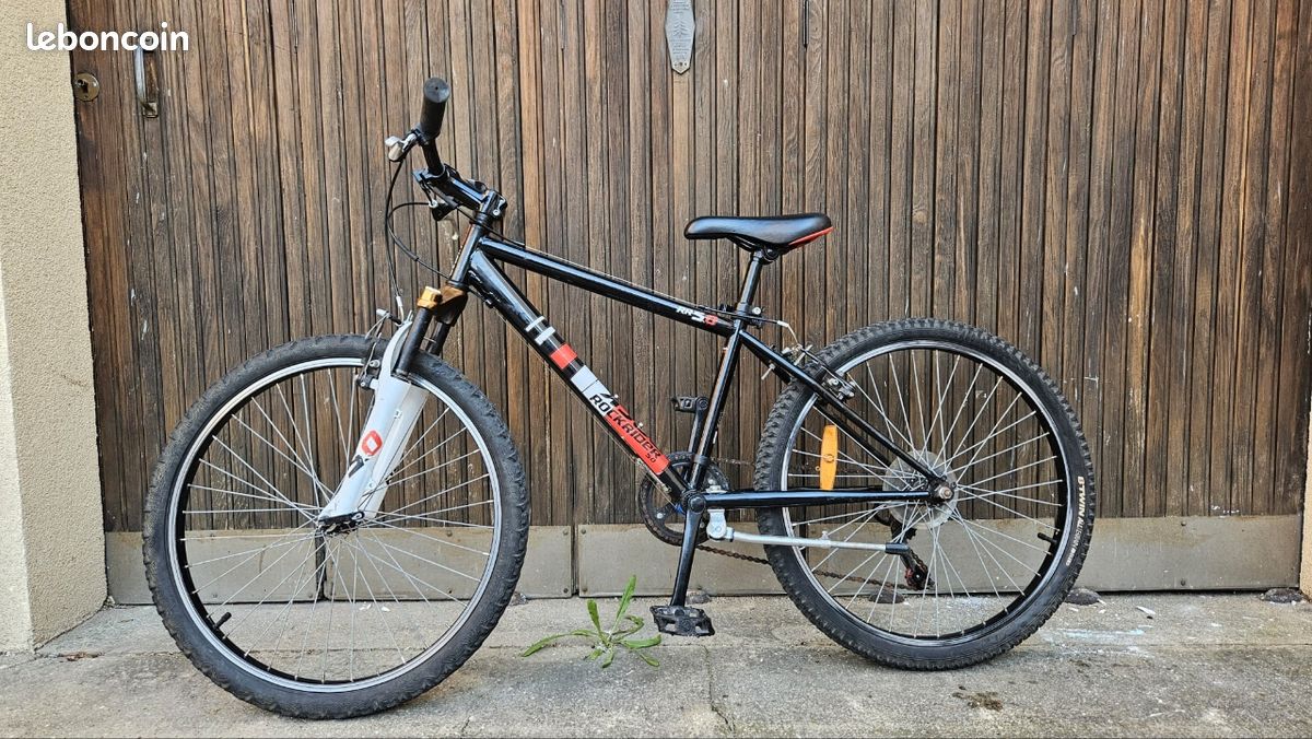Vélo Rockrider Velo Decathlon 24 Pouces Noir Btwin Pedalier Vtt