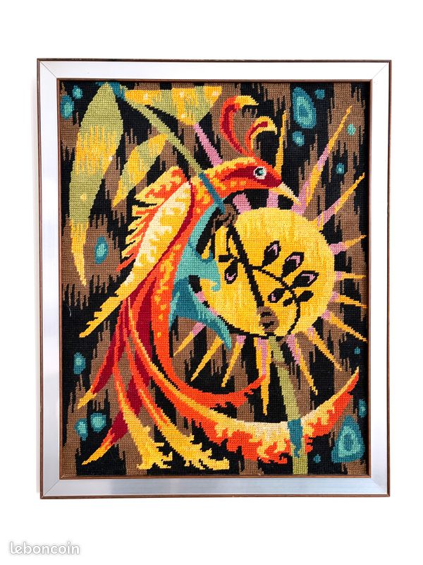 Canevas "Le soleil et l'oiseau" 1960 (image 2)
