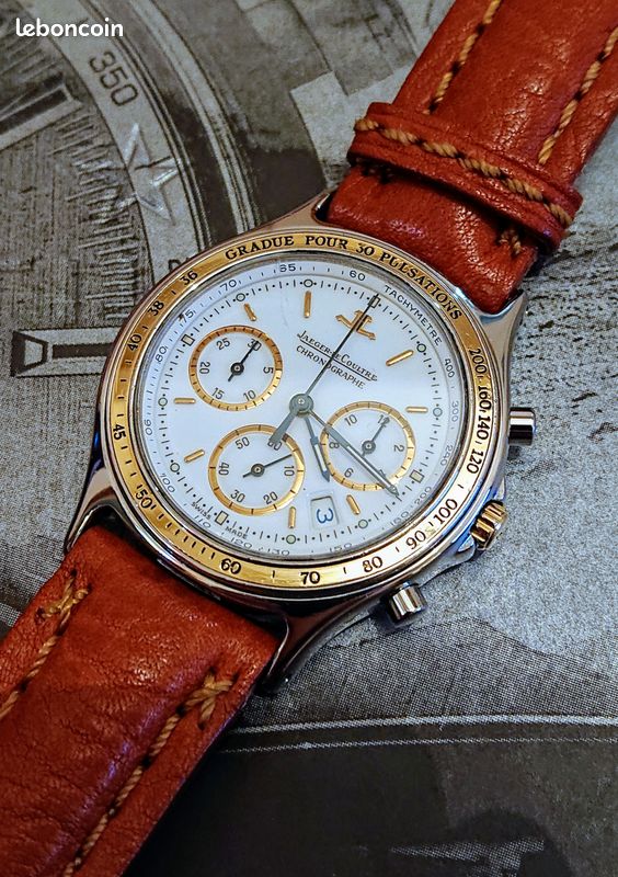 Montre Jaeger lecoultre heraion Chronographe rare meca-quartz or