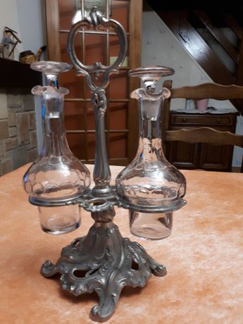 Vinaigrier ancien en verre avec son robinet - ANTIQU'ART