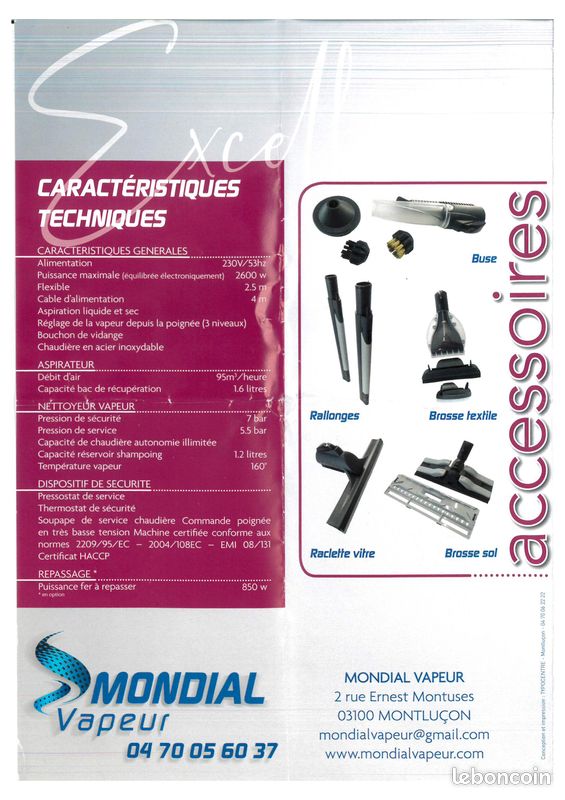 Aspirateur Vapeur Excellence MONDIAL VAPEUR (image 5)